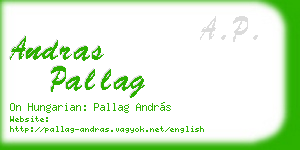 andras pallag business card